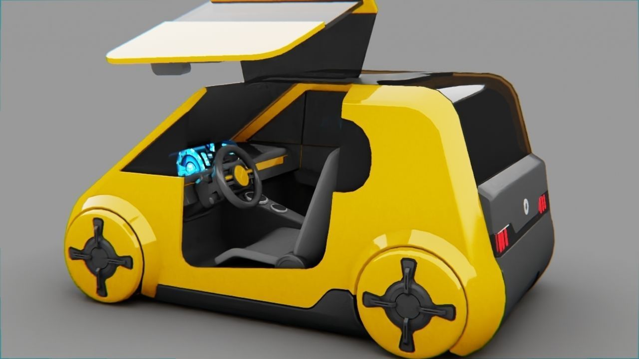 Smart Concept Car rigged 3D model_29