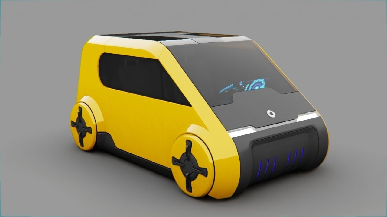 Smart Concept Car rigged 3D model_2