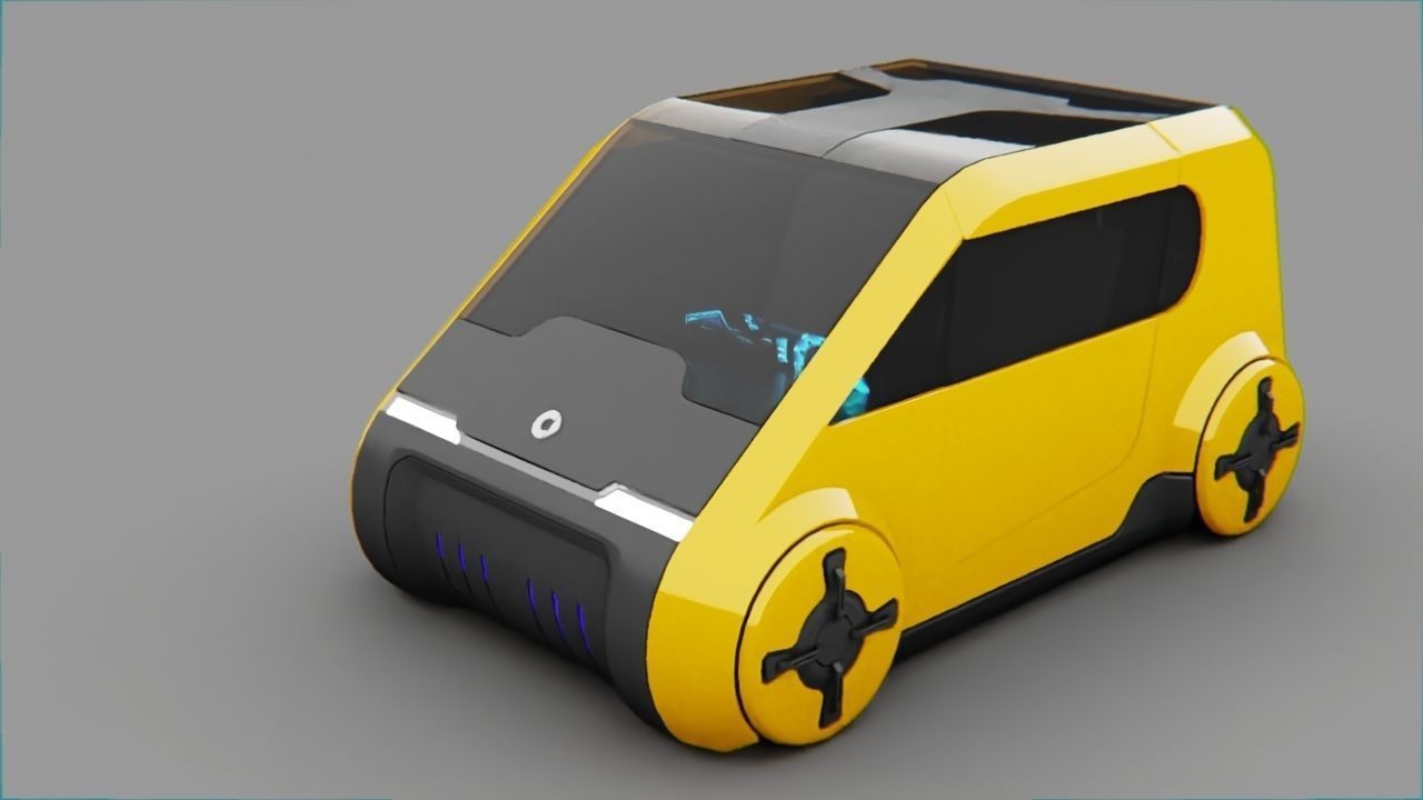 Smart Concept Car rigged 3D model_6