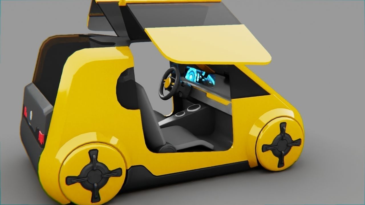Smart Concept Car rigged 3D model_18