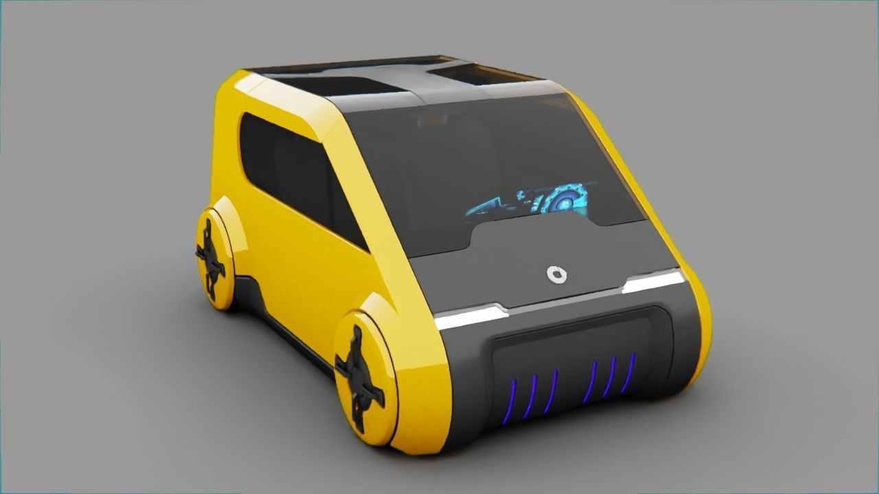 Smart Concept Car rigged 3D model_3