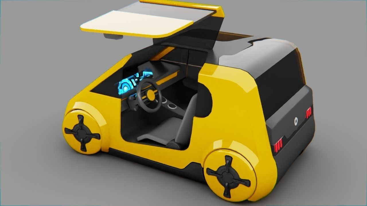 Smart Concept Car rigged 3D model_11
