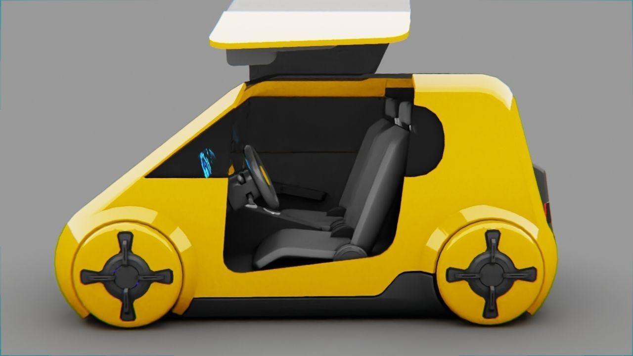Smart Concept Car rigged 3D model_28