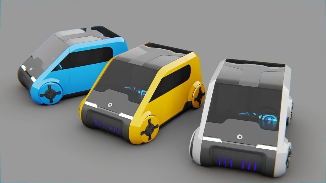 Smart Concept Car rigged 3D model_31