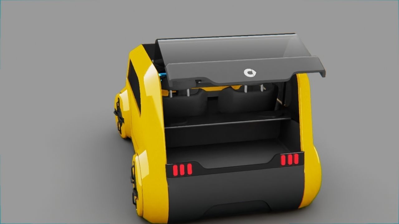 Smart Concept Car rigged 3D model_14