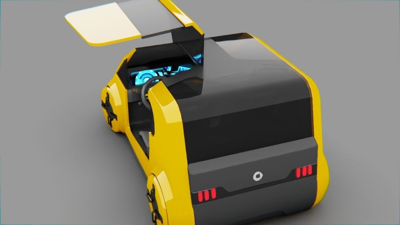 Smart Concept Car rigged 3D model_13
