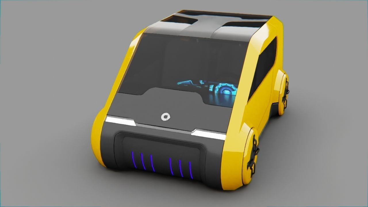Smart Concept Car rigged 3D model_5