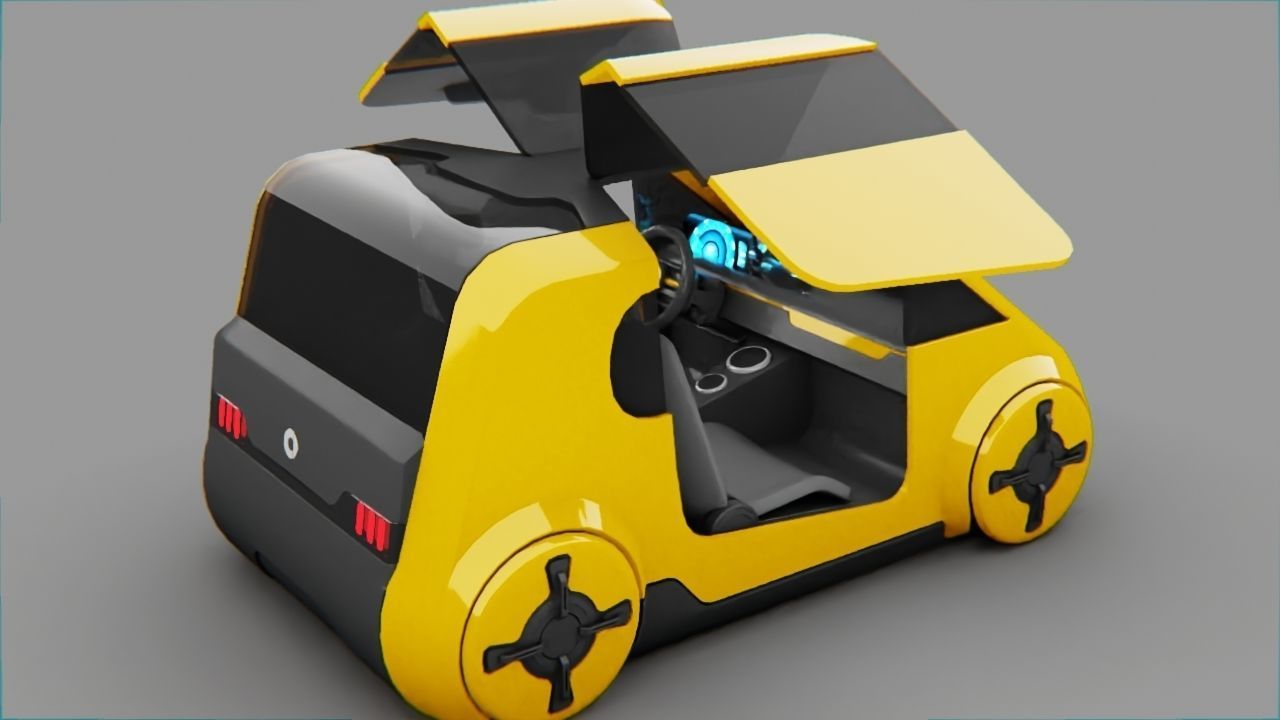 Smart Concept Car rigged 3D model_17