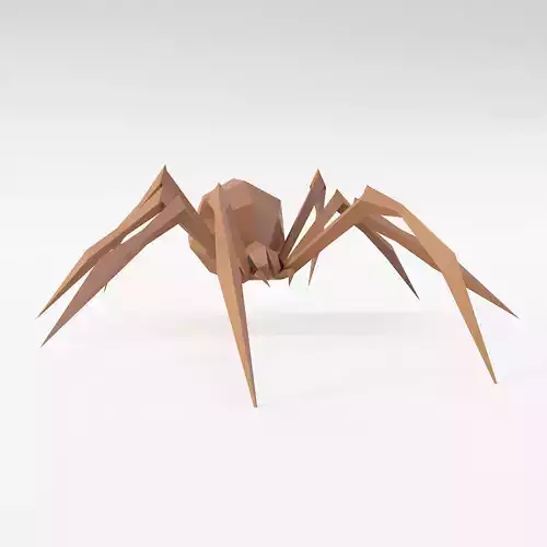 Creepy spider low poly 3d model 