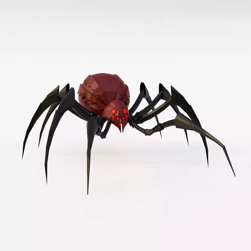 Spider 3d model with legs Low-poly 3D model_0