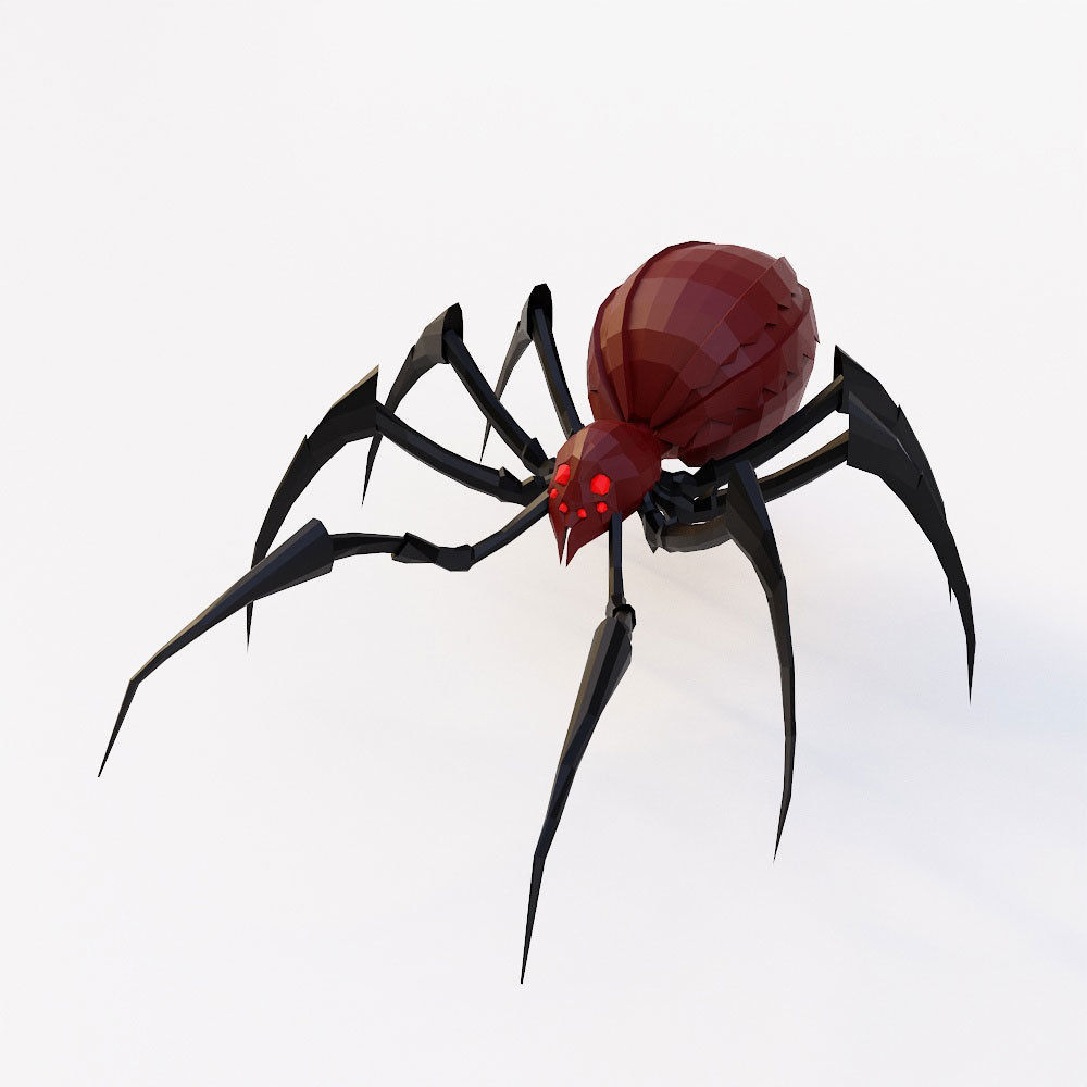 Spider 3d model with legs Low-poly 3D model_1