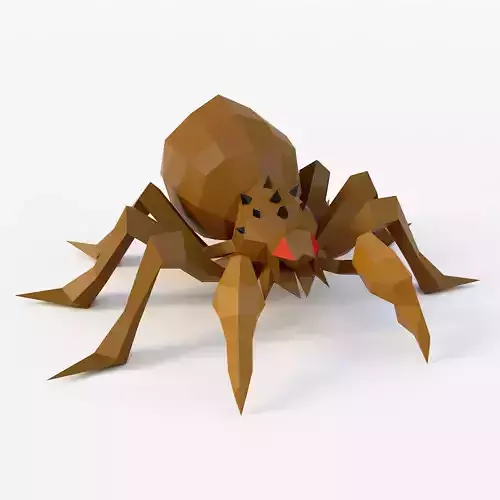 Spider low poly 3d model polygonal