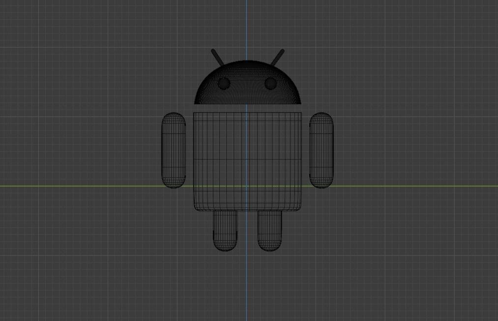 Android mascot green robot version 2 3D model_4