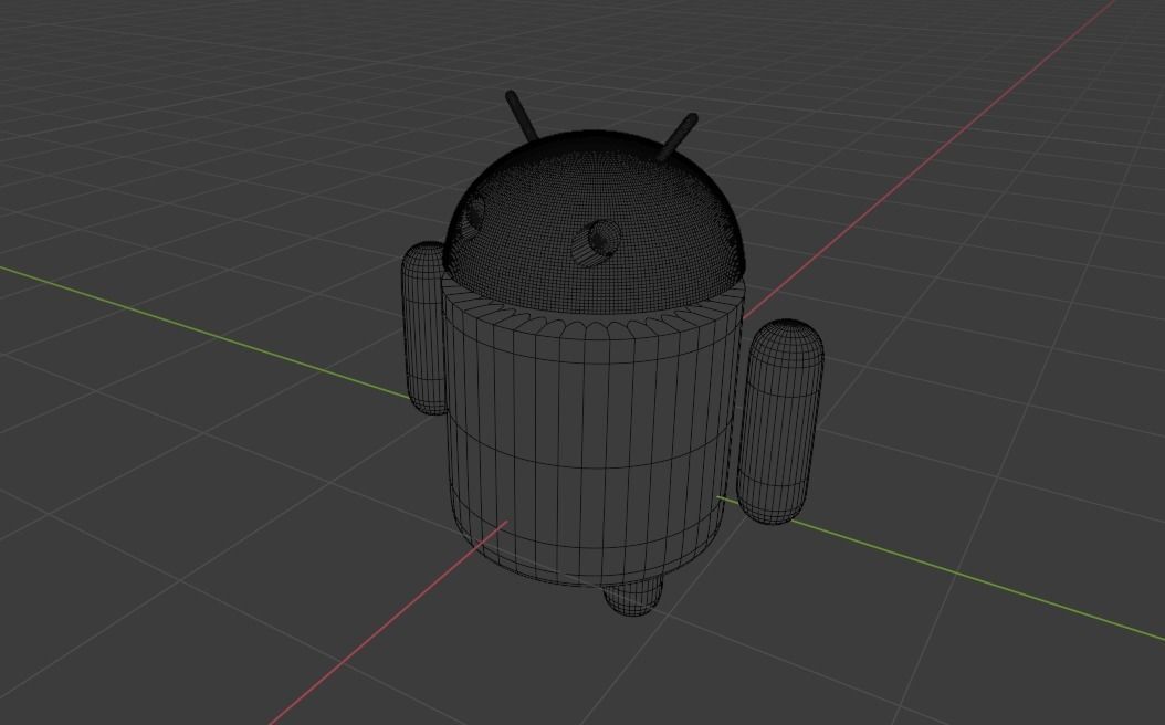 Android mascot green robot version 2 3D model_5