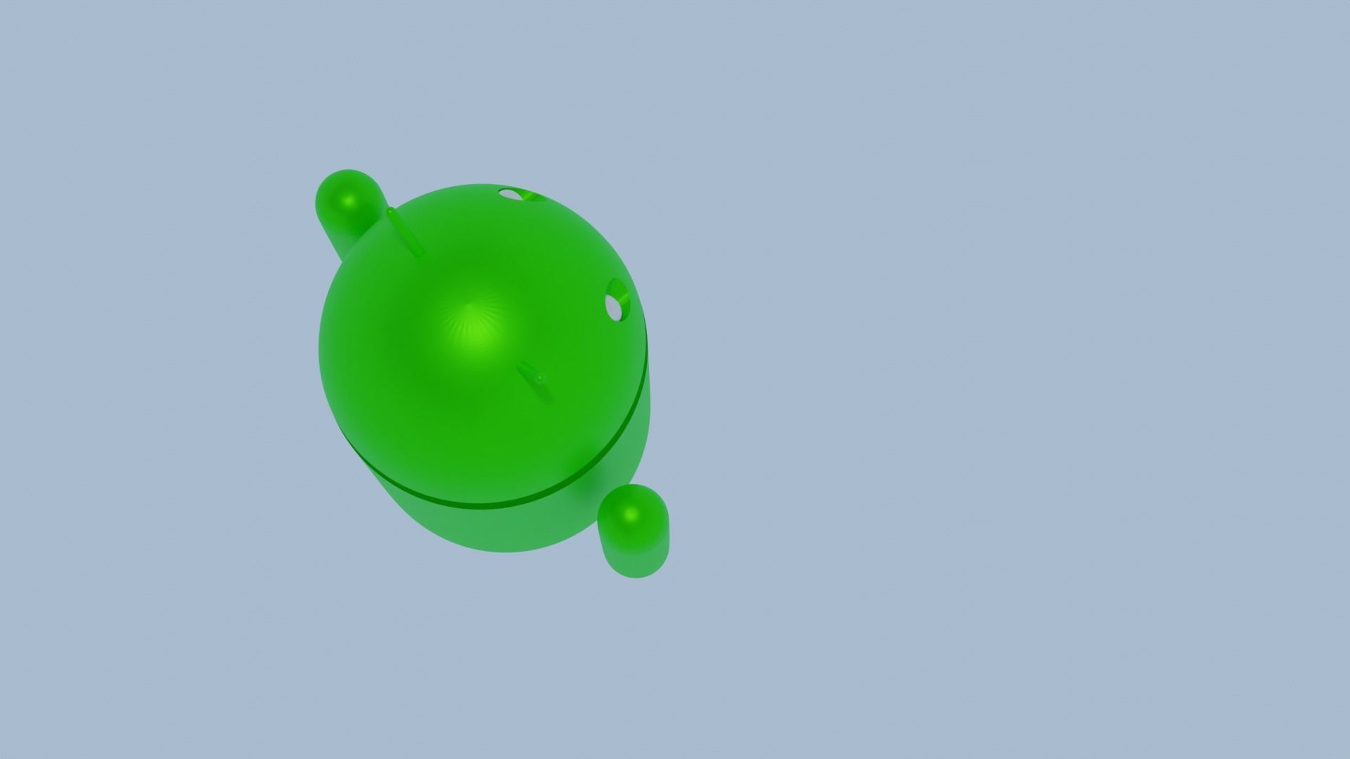 Android mascot green robot version 2 3D model_1