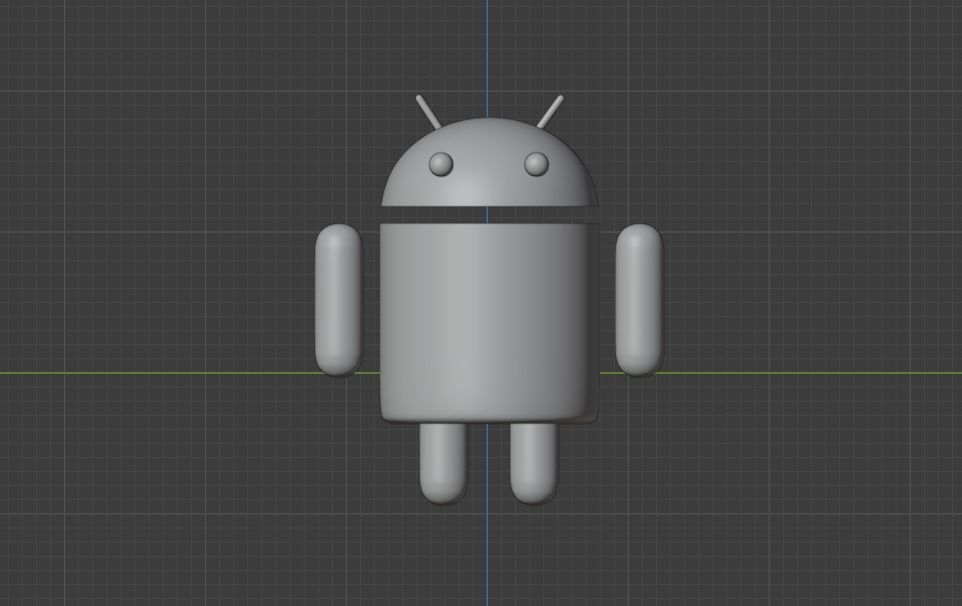Android mascot green robot version 2 3D model_3