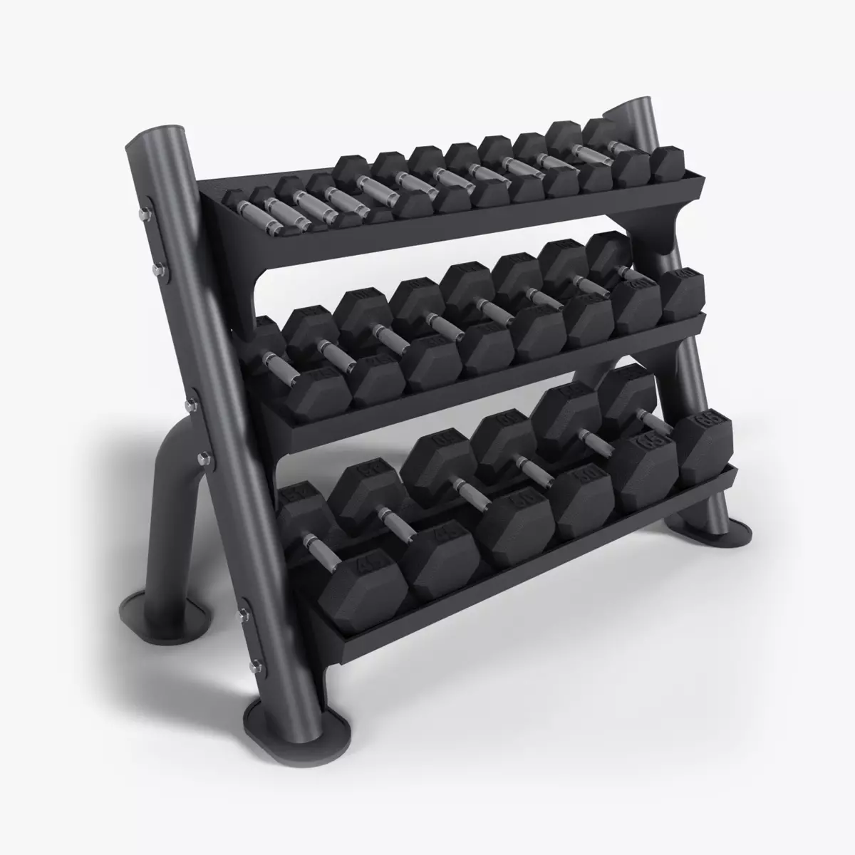 Hex Dumbbell Rack 3D model
