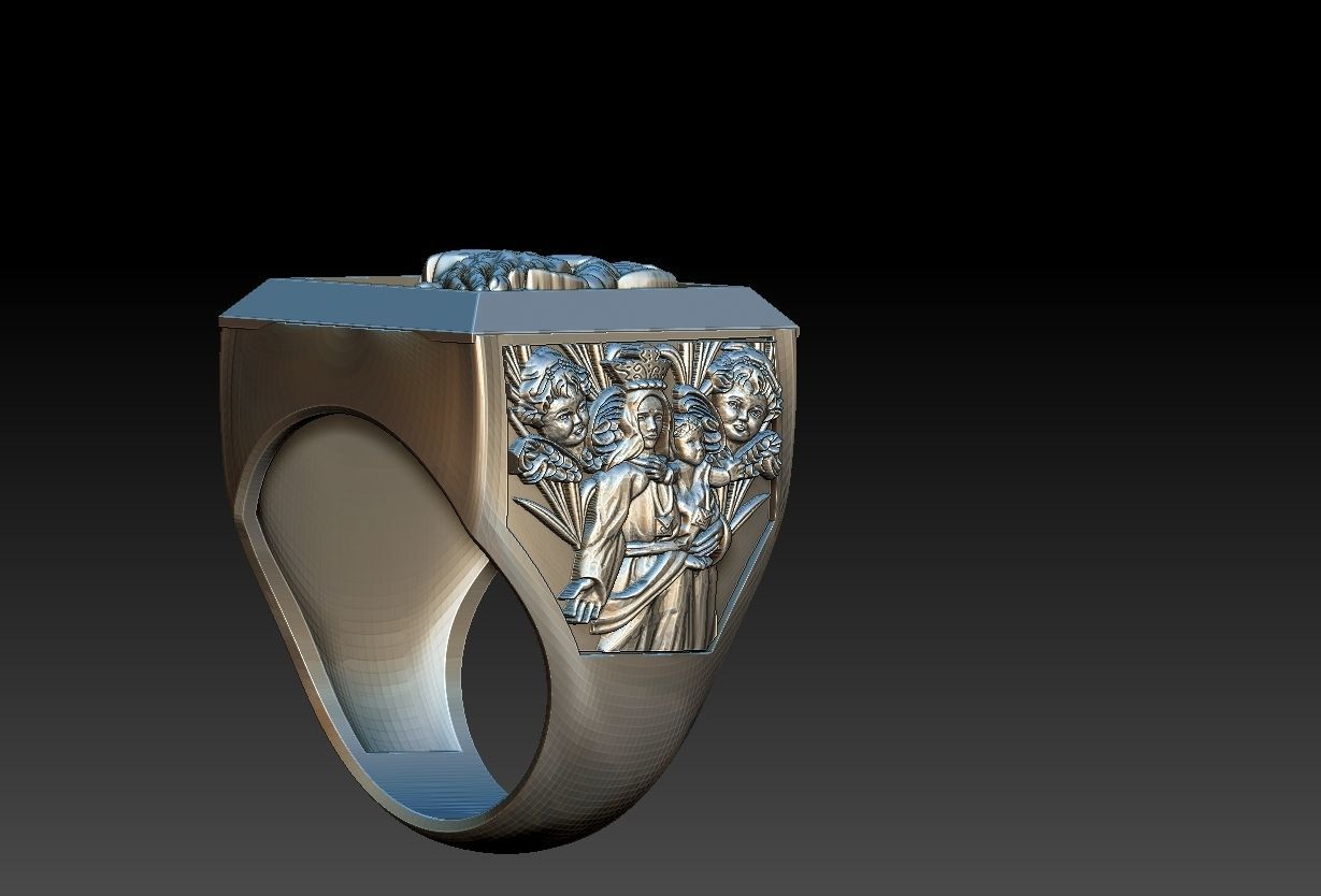 Scapular Prayer Ring - Anel escapulario 3D print model_9