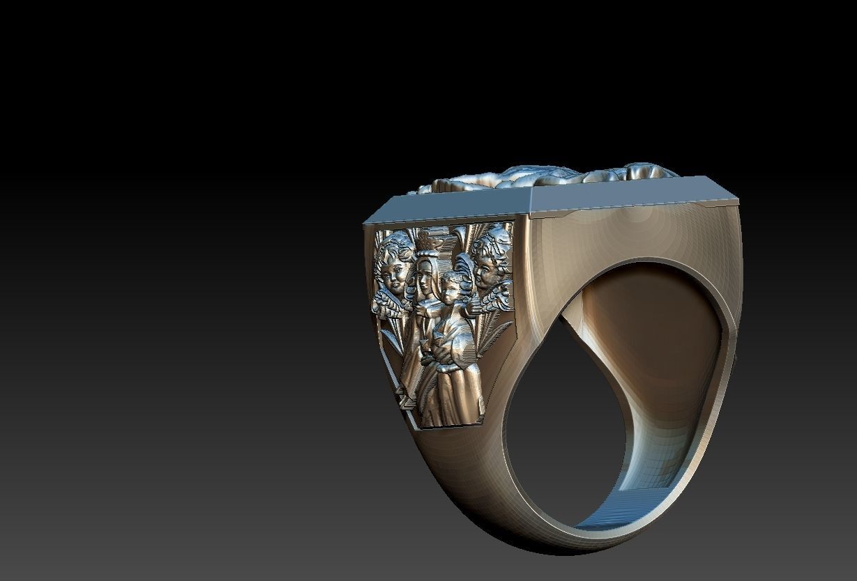 Scapular Prayer Ring - Anel escapulario 3D print model_6
