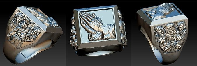 Scapular Prayer Ring - Anel escapulario 3D print model