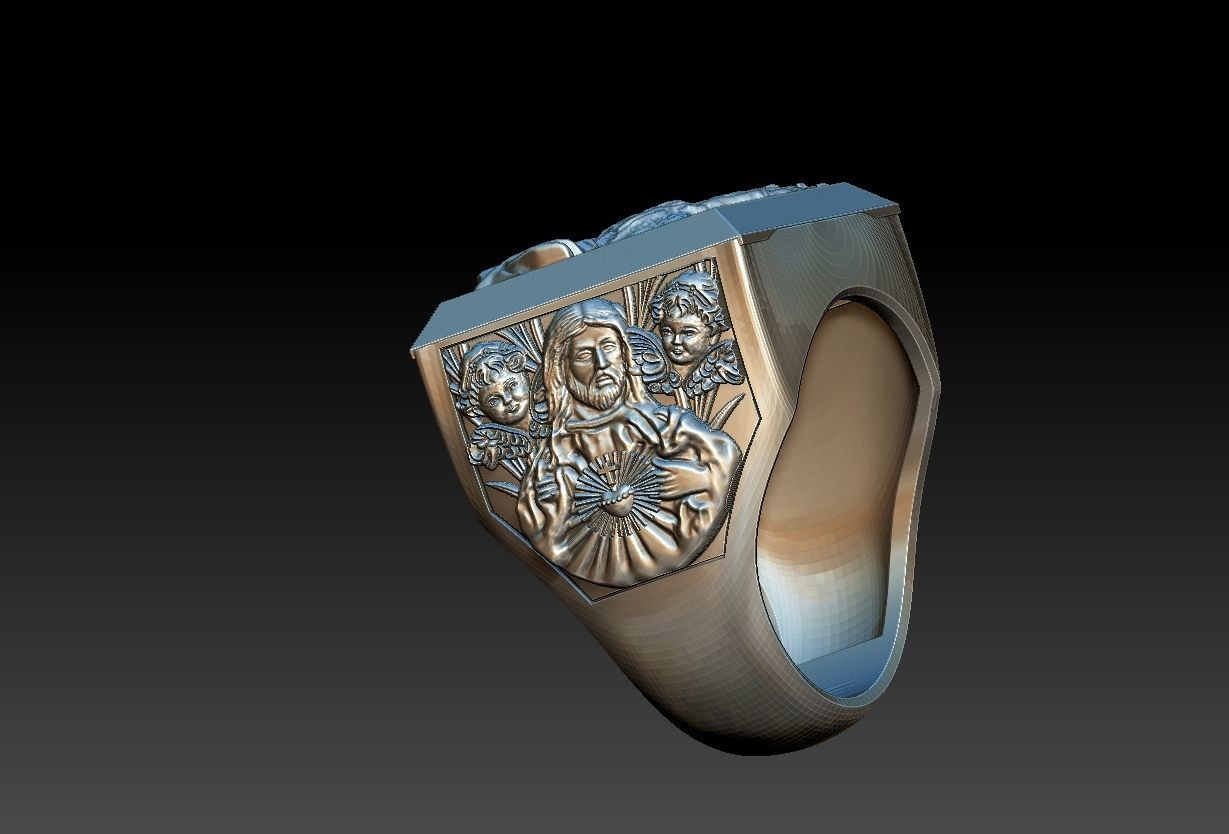 Scapular Prayer Ring - Anel escapulario 3D print model_13
