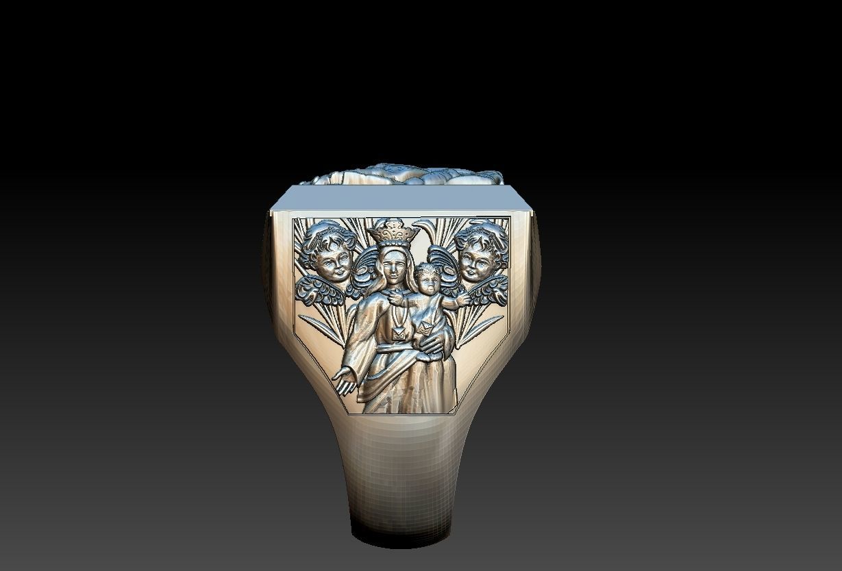 Scapular Prayer Ring - Anel escapulario 3D print model_8