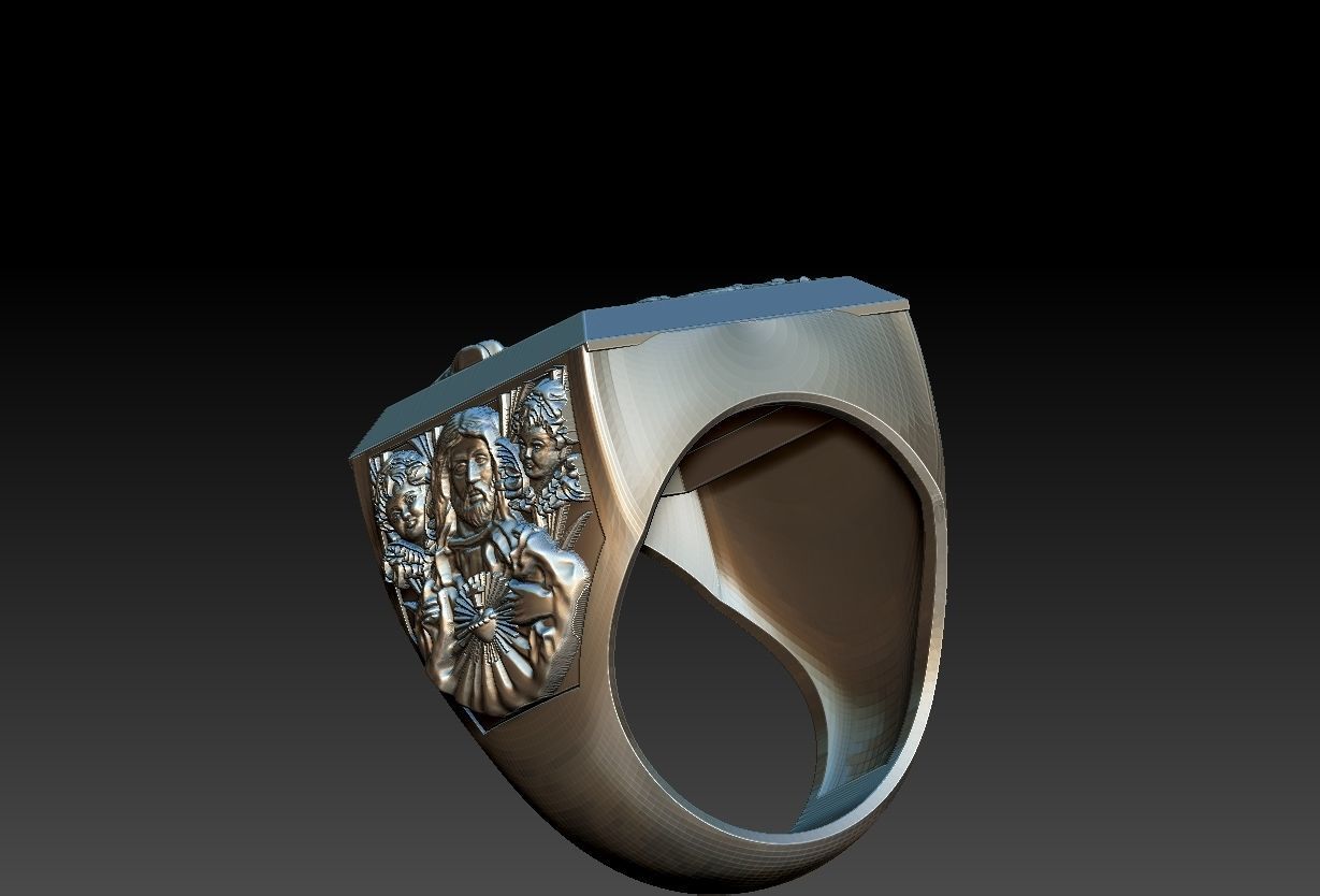 Scapular Prayer Ring - Anel escapulario 3D print model_12