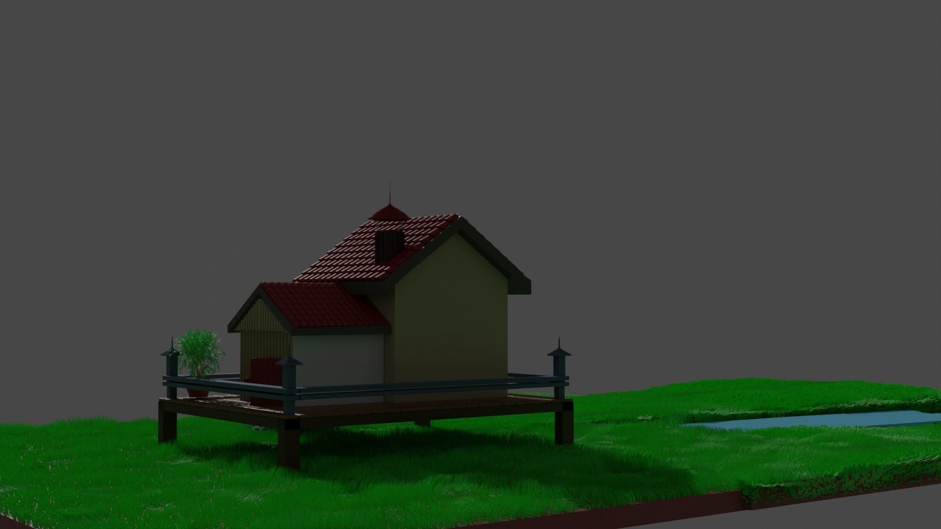 Country House Low-poly 3D model_3