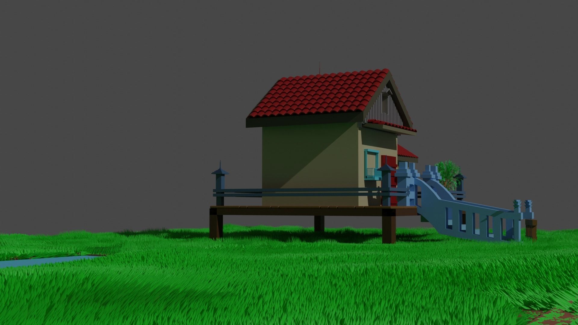 Country House Low-poly 3D model_4