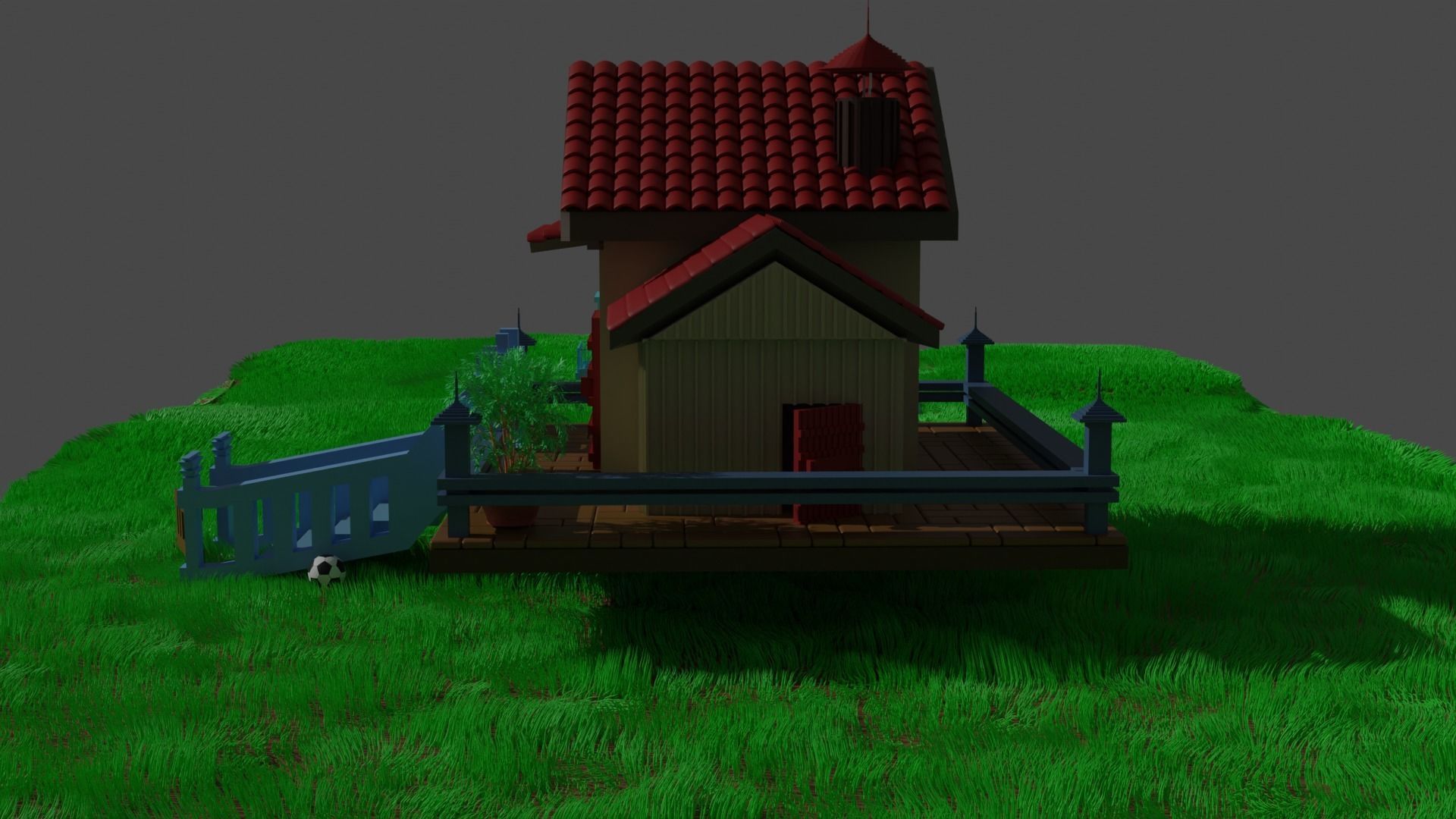 Country House Low-poly 3D model_1