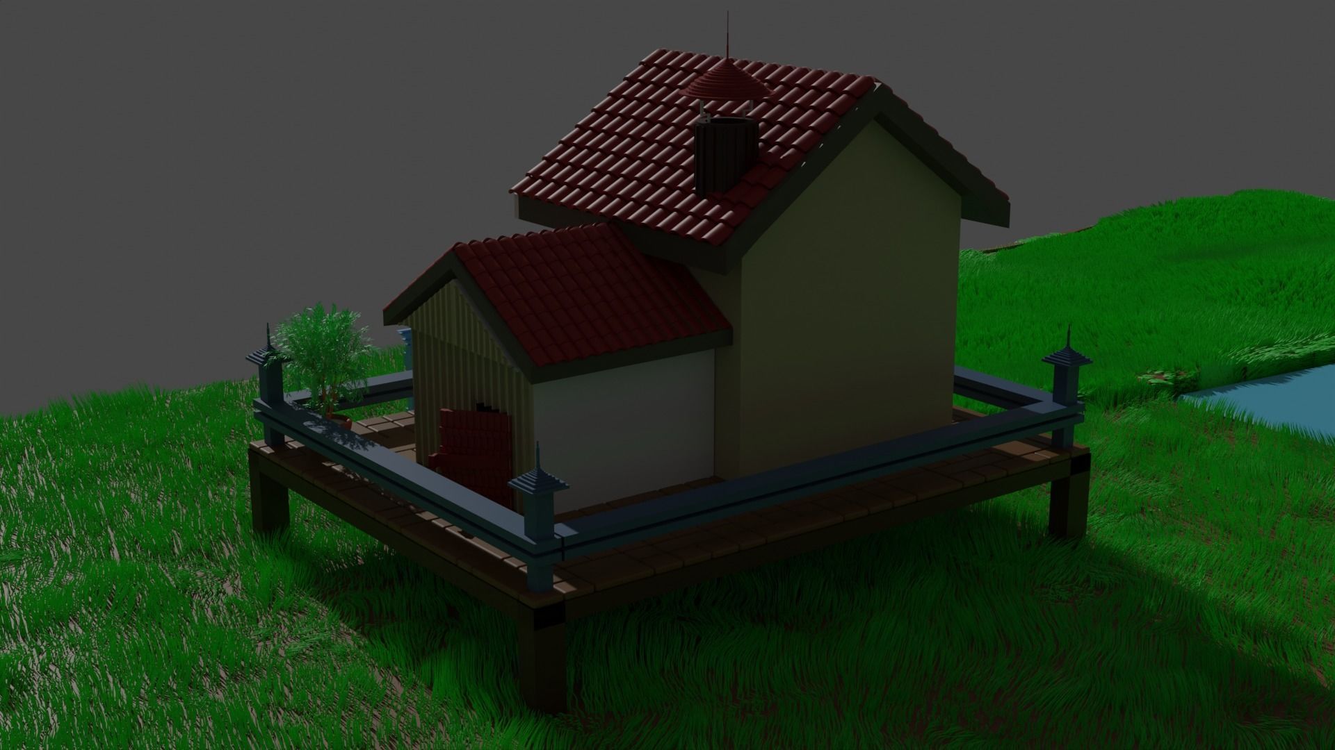 Country House Low-poly 3D model_5