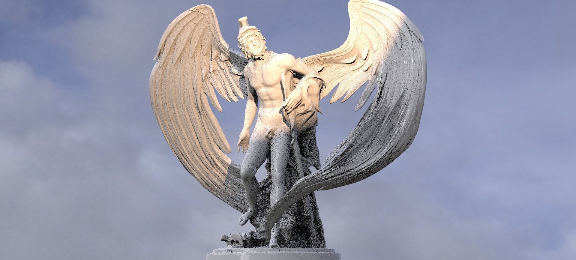 Philosopher Philoctetes winged  3D model_1