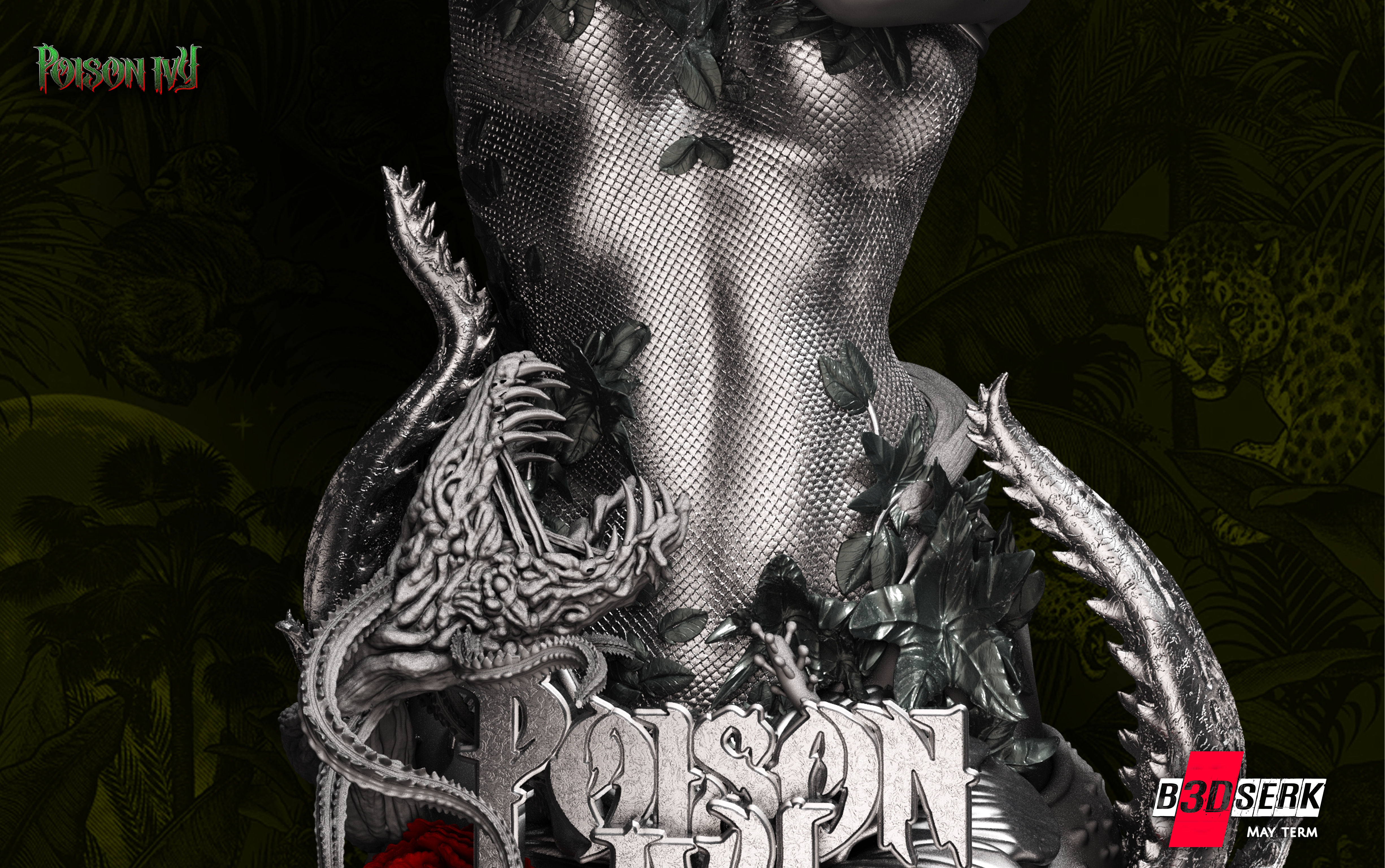 B3DSERK May Term Posion Ivy Bust 3D print model 3D print model_6