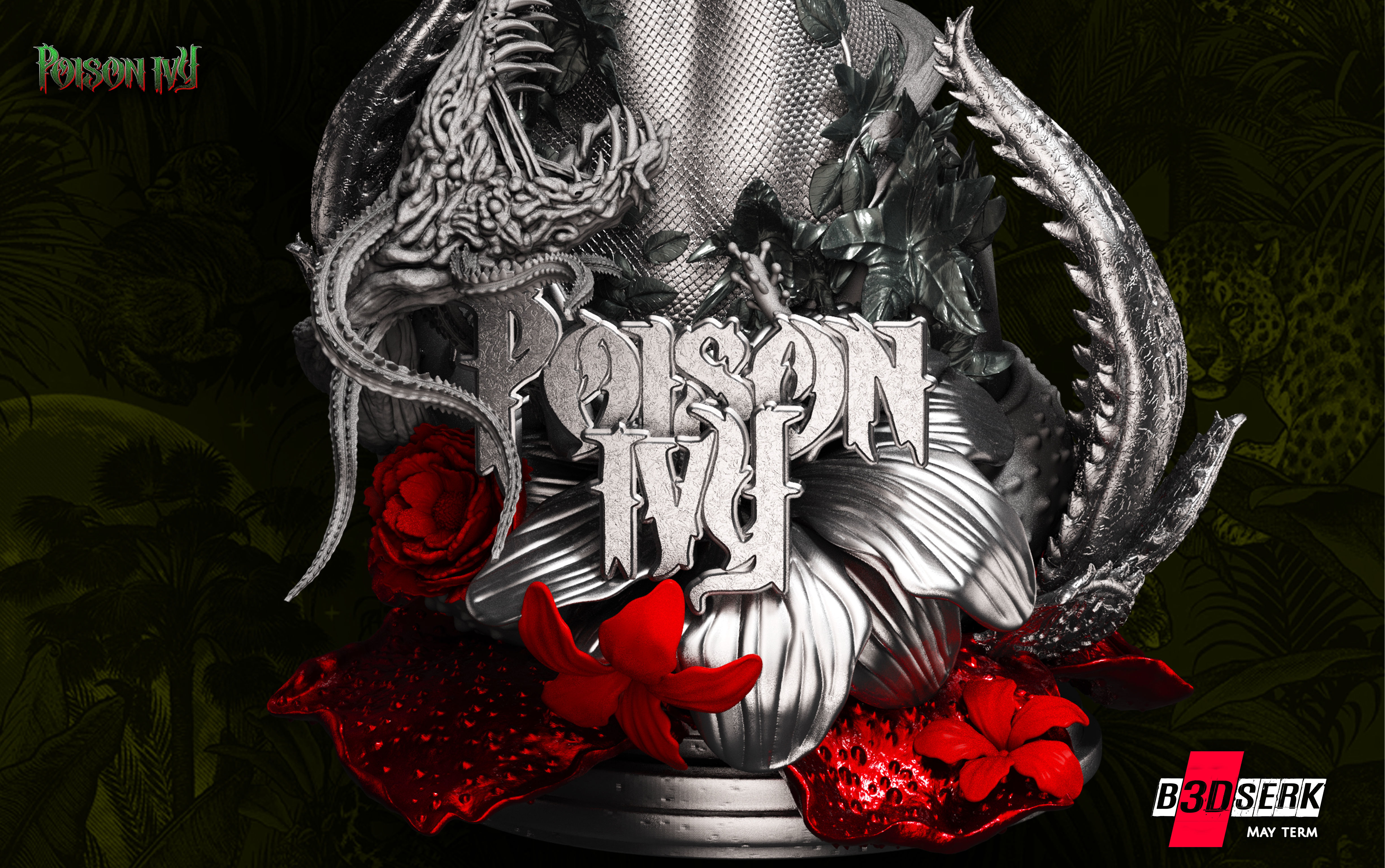 B3DSERK May Term Posion Ivy Bust 3D print model 3D print model_7