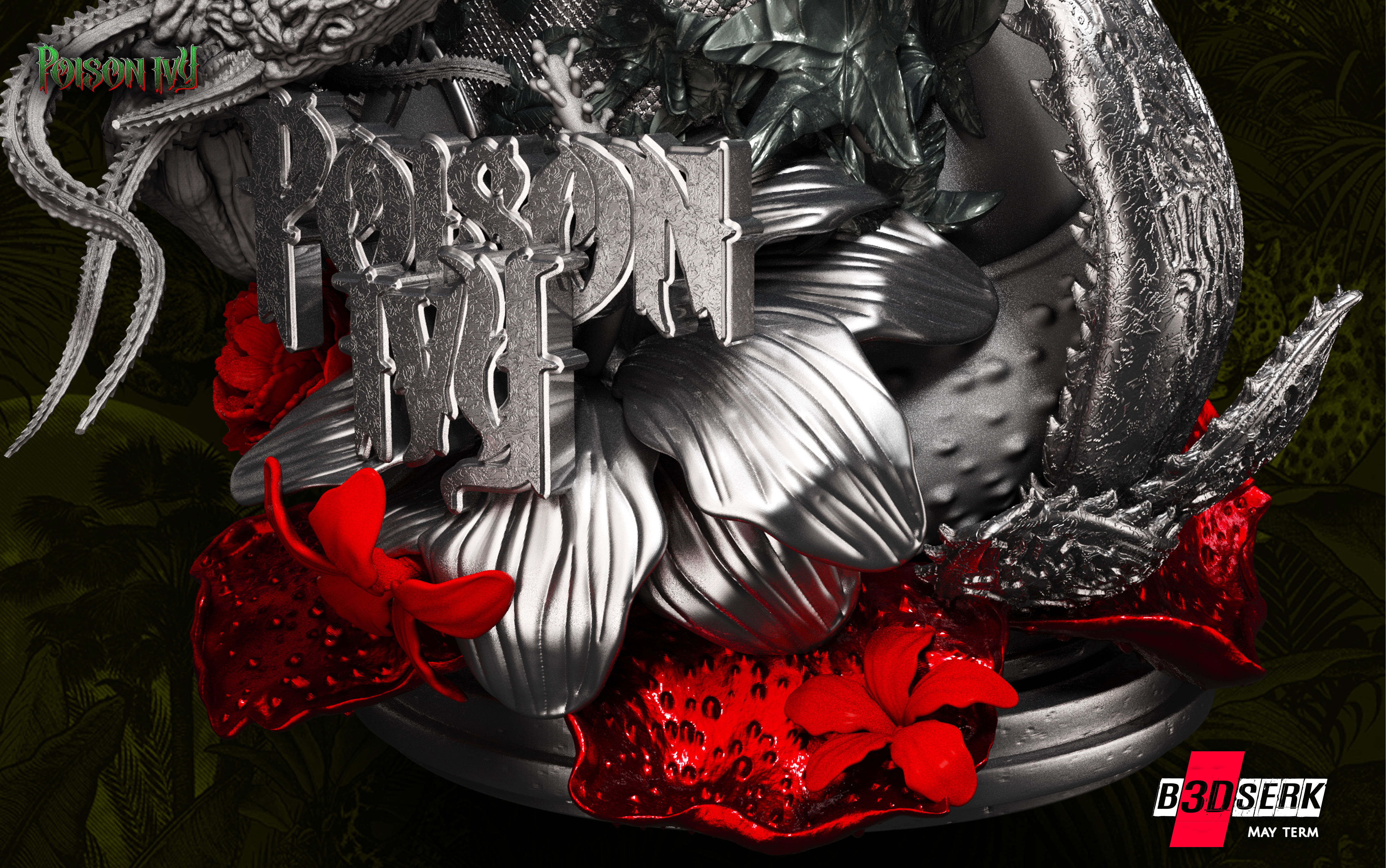 B3DSERK May Term Posion Ivy Bust 3D print model 3D print model_8