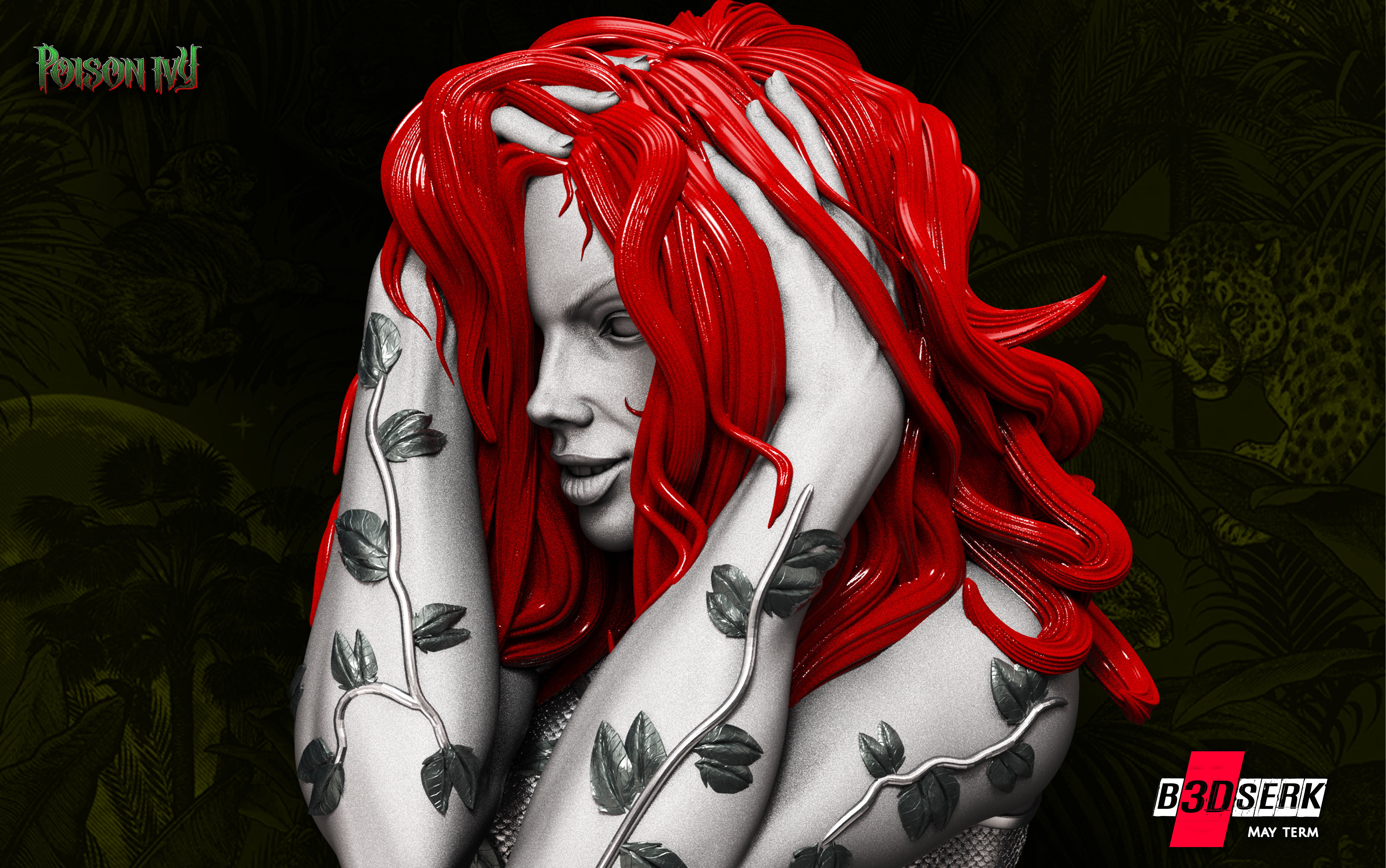 B3DSERK May Term Posion Ivy Bust 3D print model 3D print model_4