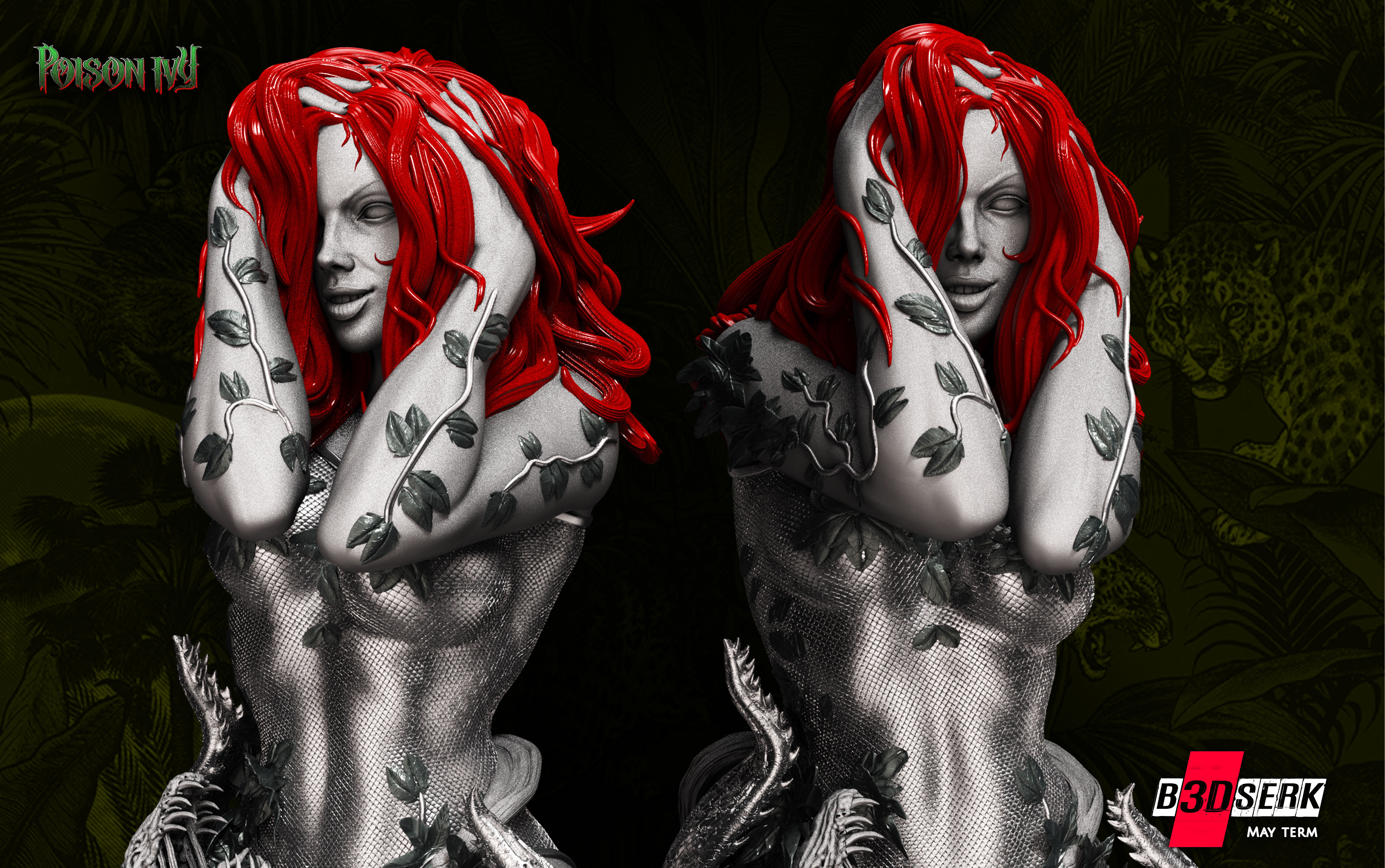 B3DSERK May Term Posion Ivy Bust 3D print model 3D print model_2