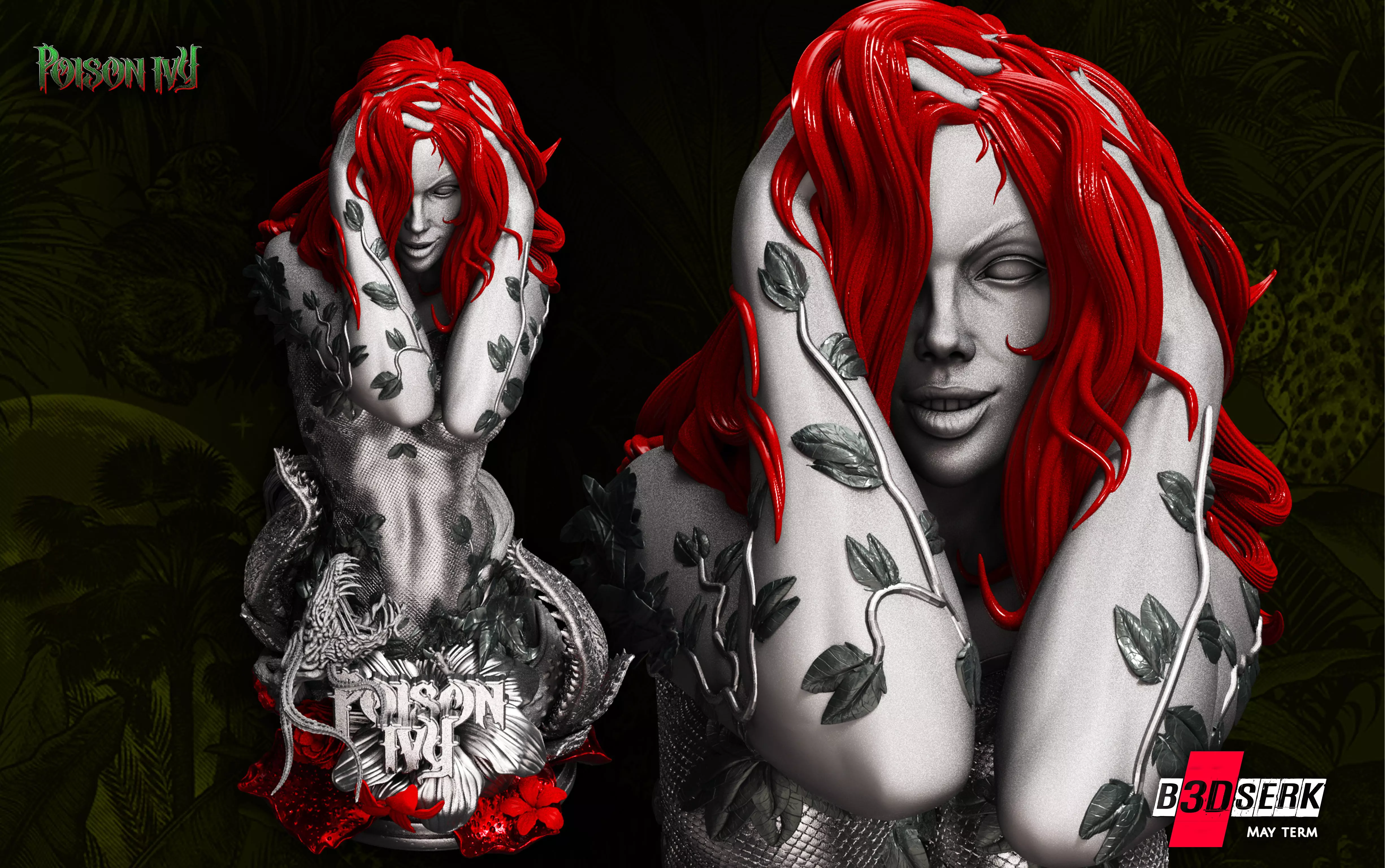 B3DSERK May Term Posion Ivy Bust 3D print model 3D print model_0