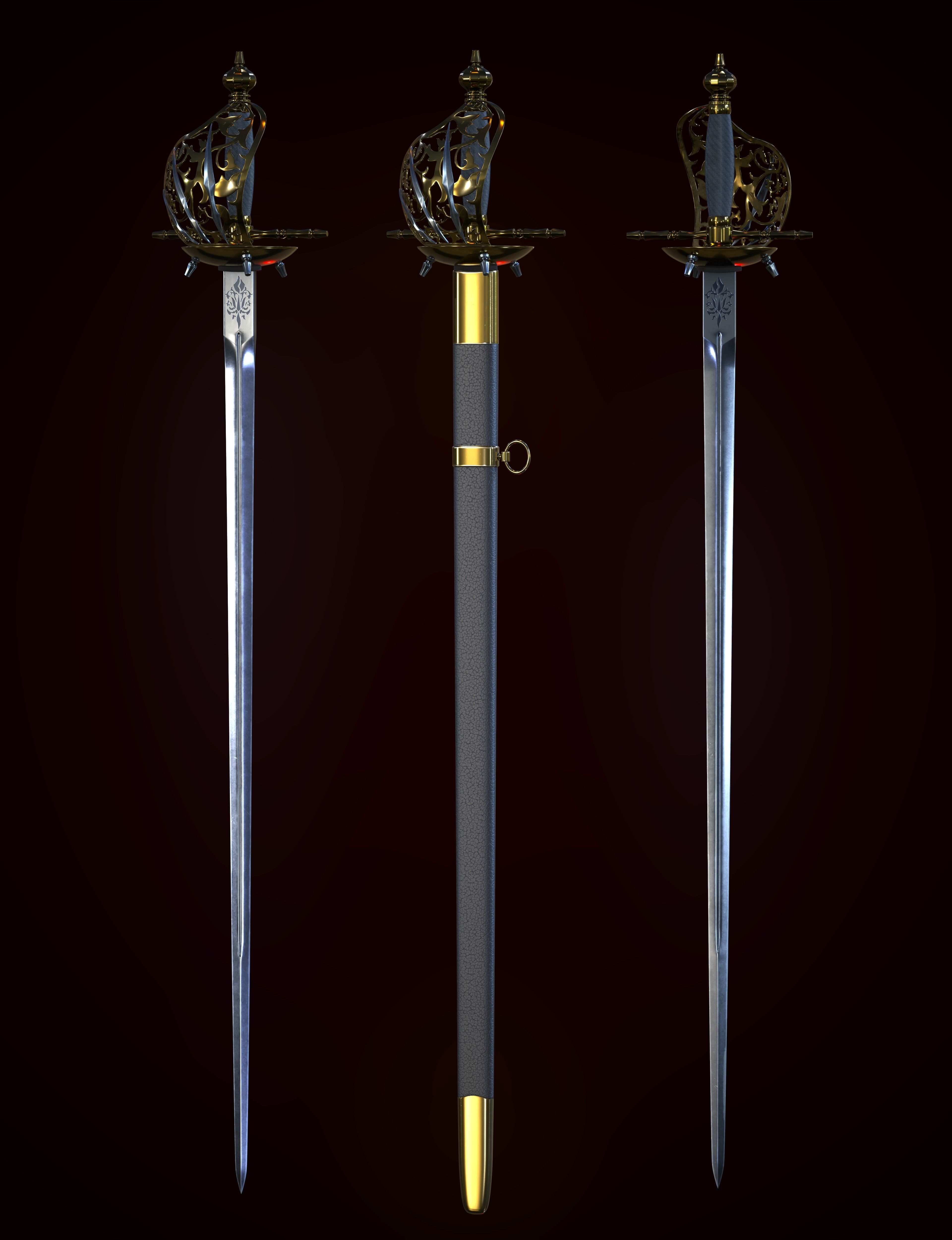 Small Sword 3D model_6