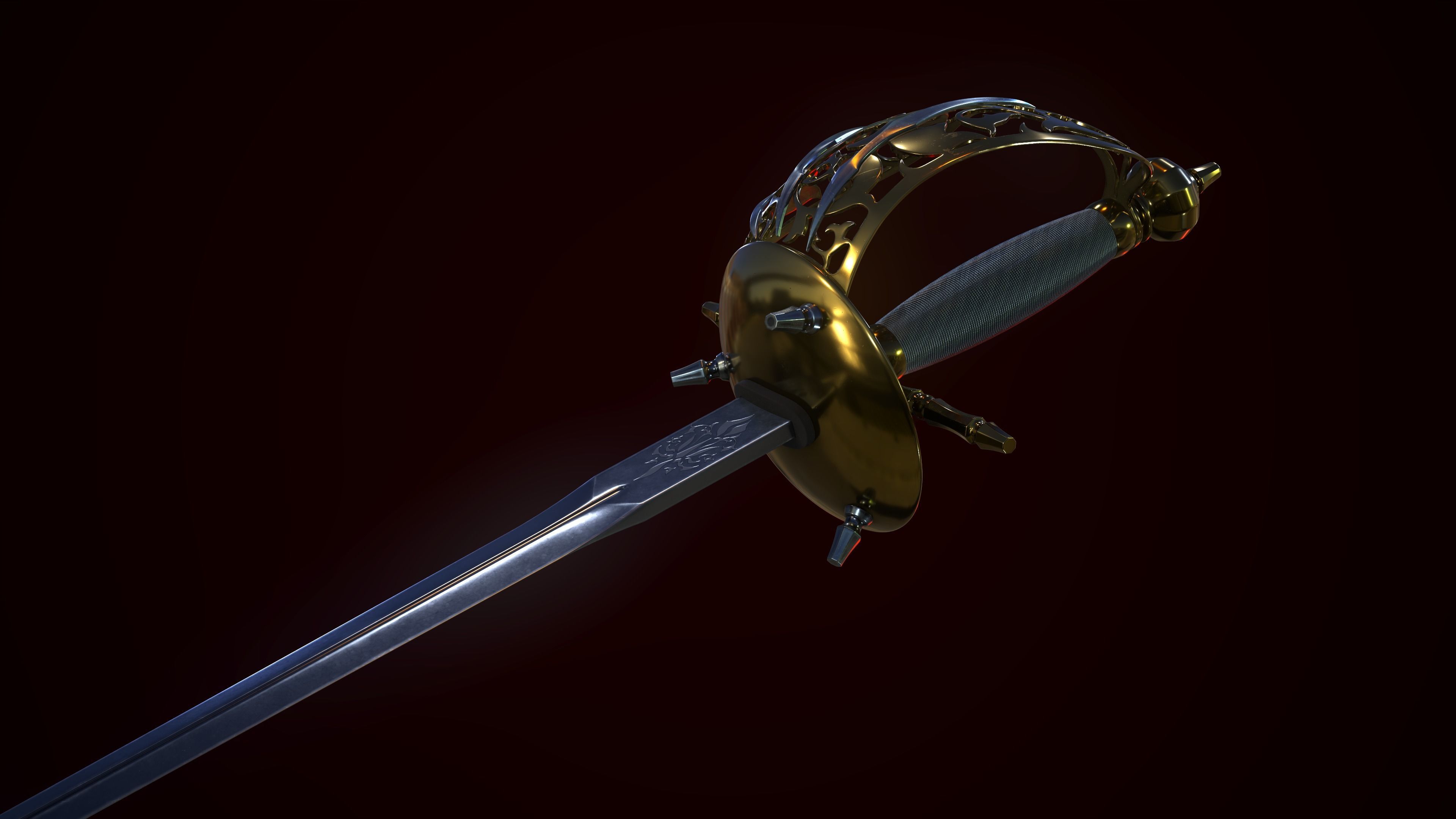 Small Sword 3D model_8
