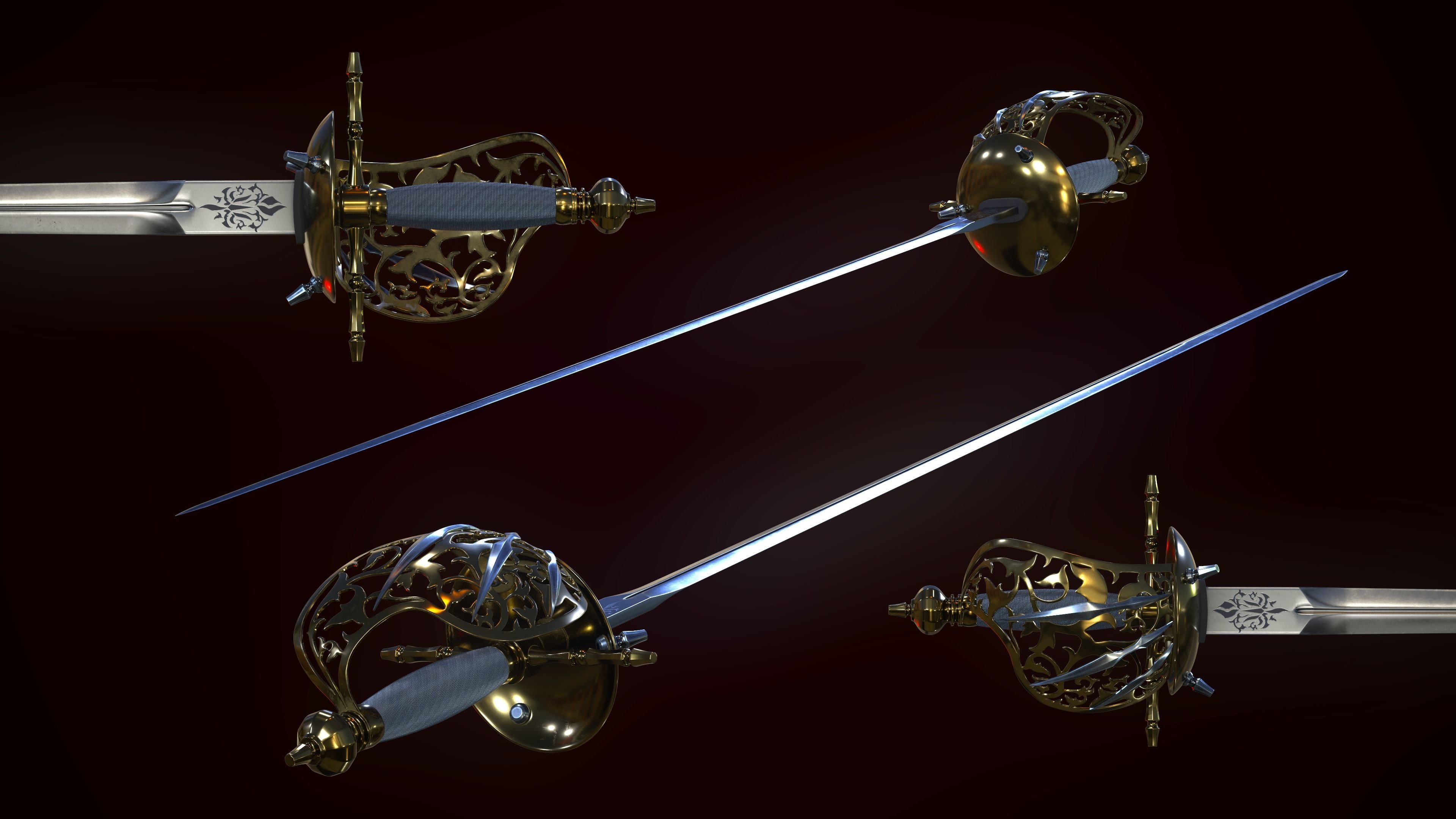 Small Sword 3D model_3