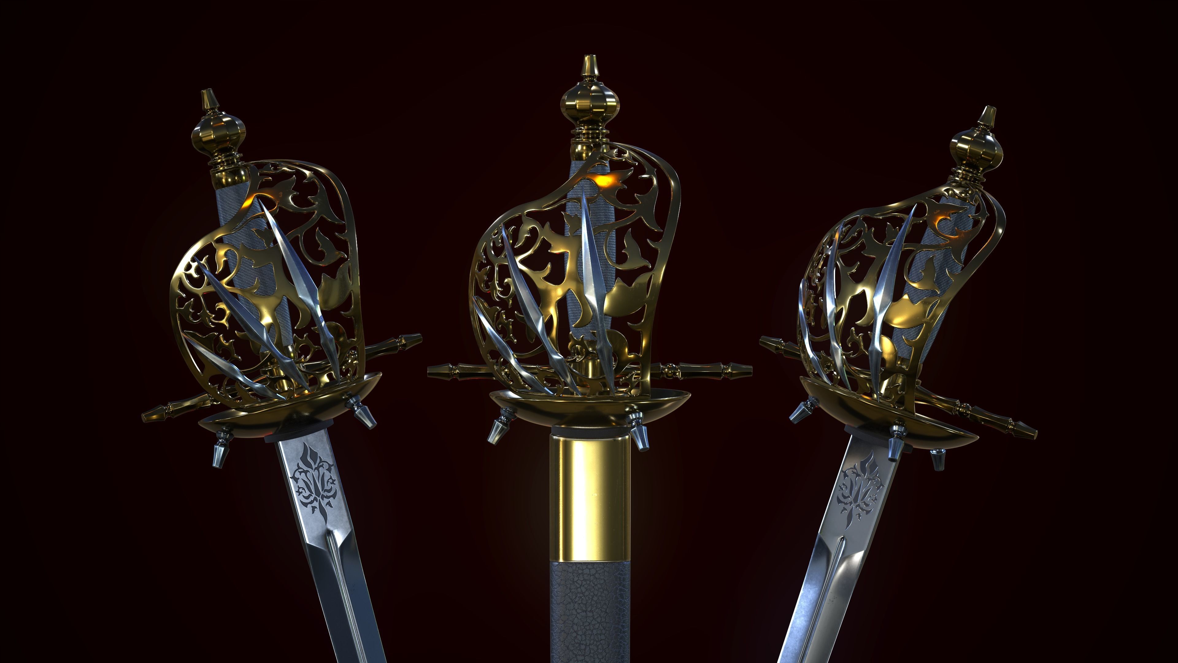 Small Sword 3D model_2