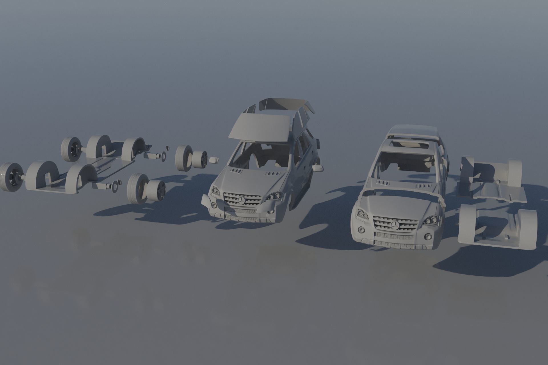 Mercedes Benz ML 63 2009 3D print model_9