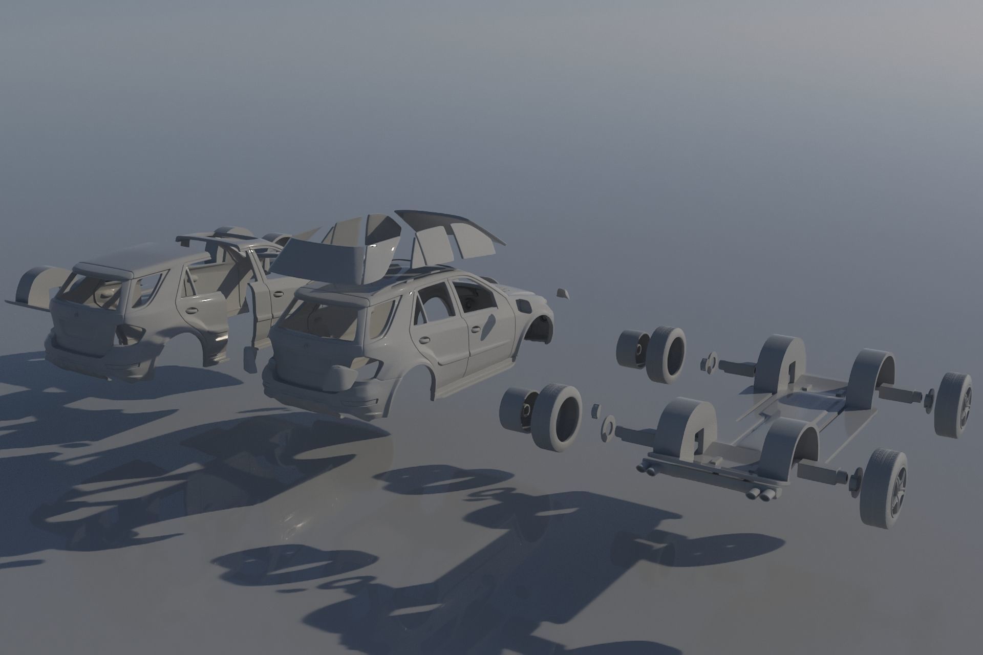 Mercedes Benz ML 63 2009 3D print model_11