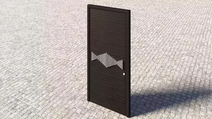 Wooden Door Soundwave Pattern