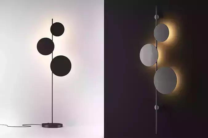 Ambiente floor and wall lamps 3D model