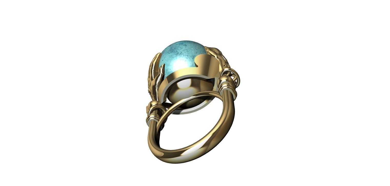 Sphere Hands Ring 3D print model_17
