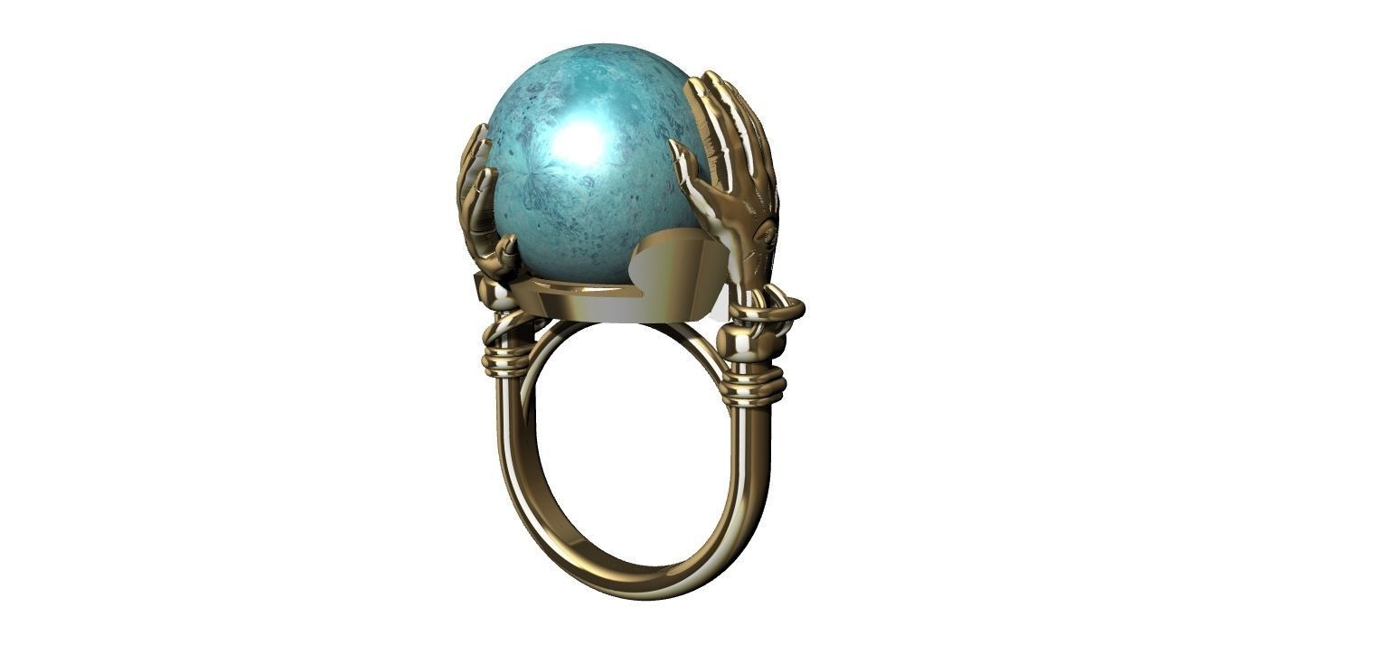 Sphere Hands Ring 3D print model_3
