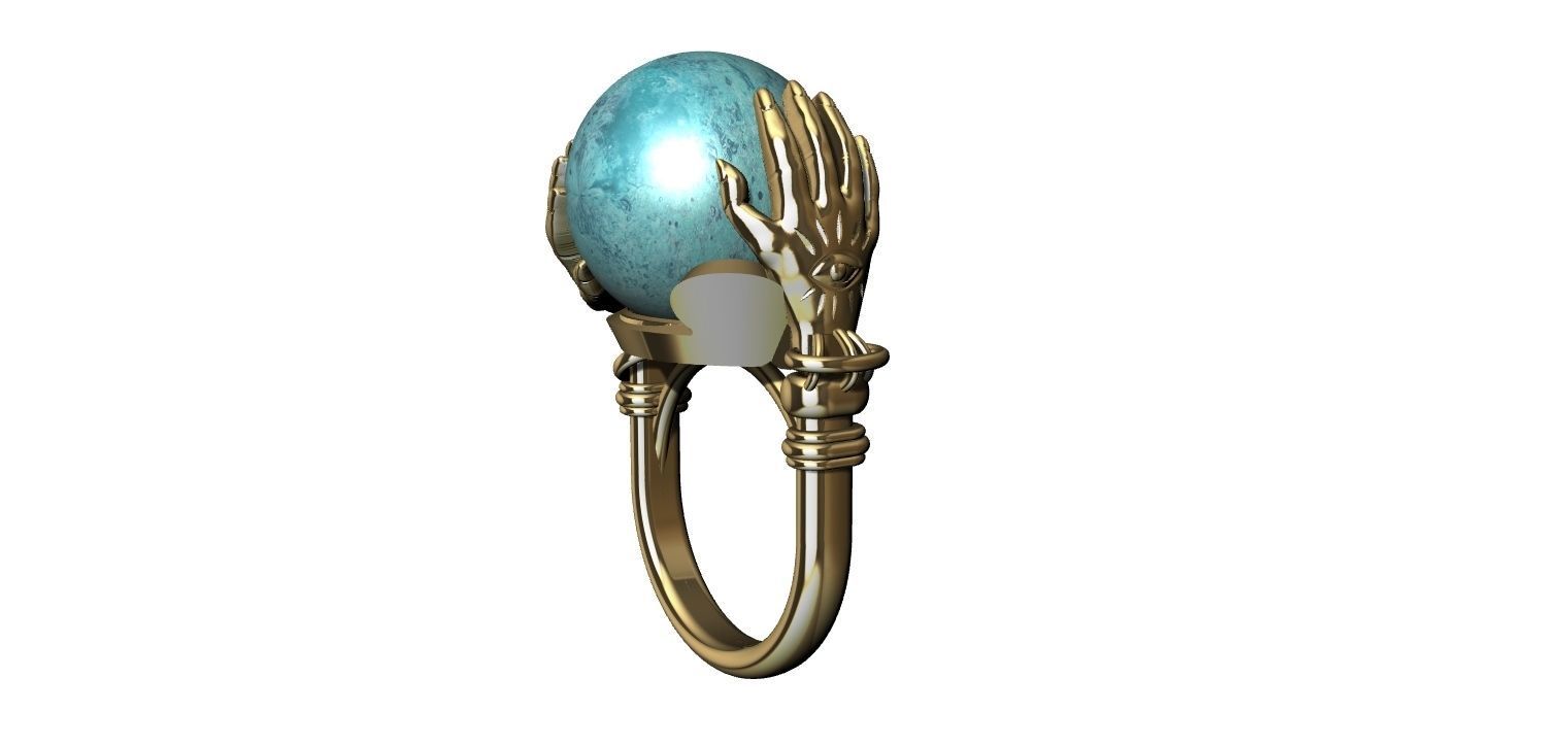 Sphere Hands Ring 3D print model_5
