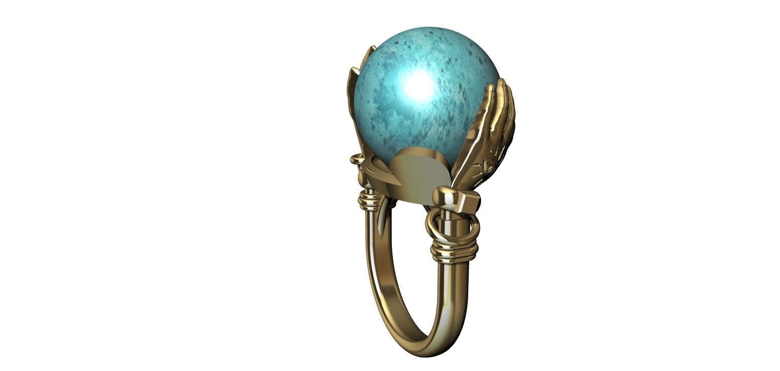 Sphere Hands Ring 3D print model_12